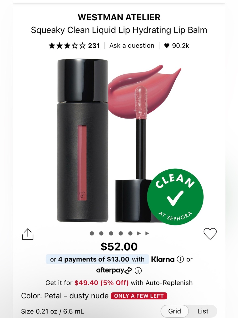 3/$50- Westman Atelier Liquid Lip Balm in Petal (dusty pink nude)